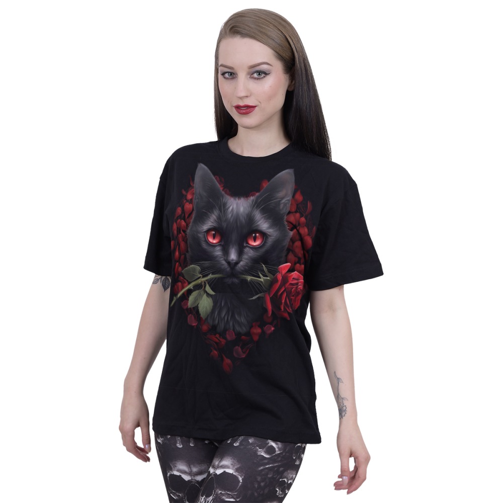 Spiral - Cat's Love Unisex T-Shirt - Schwarz